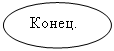 Блок-схема: узел: Конец.